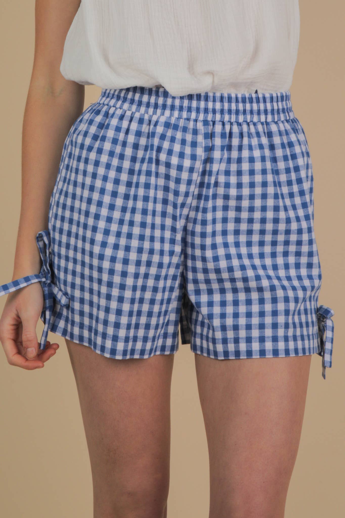 Frankie Side Bow Gingham Boxer Shorts