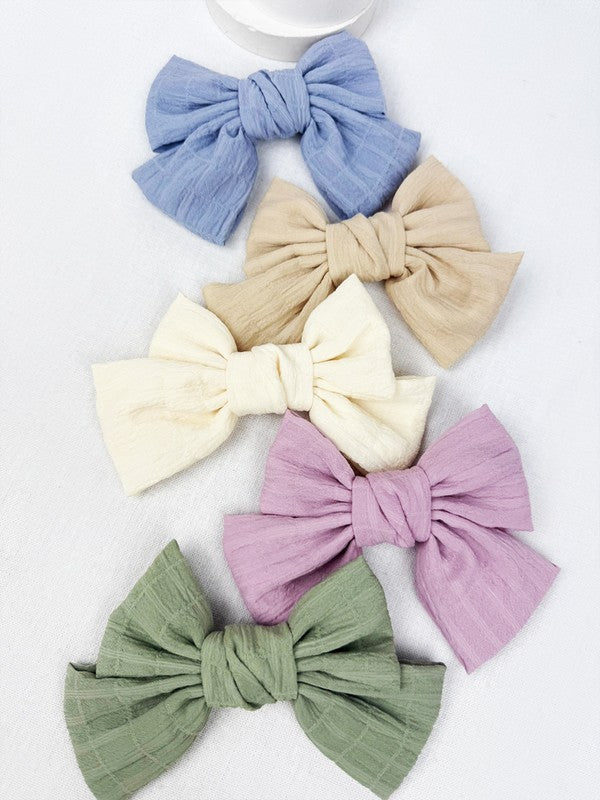 Crinkle Puff Bow Hair Clip