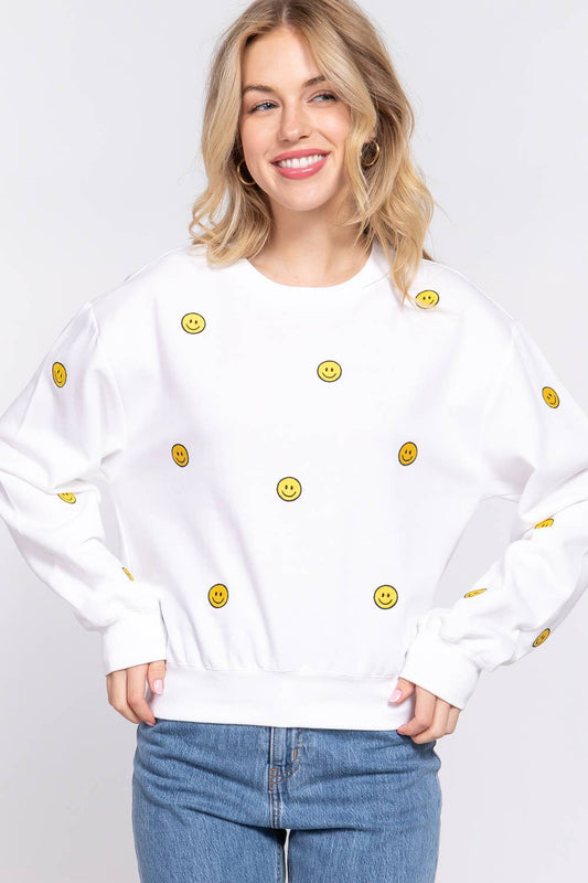 Happy Face Patch Sweatshirt