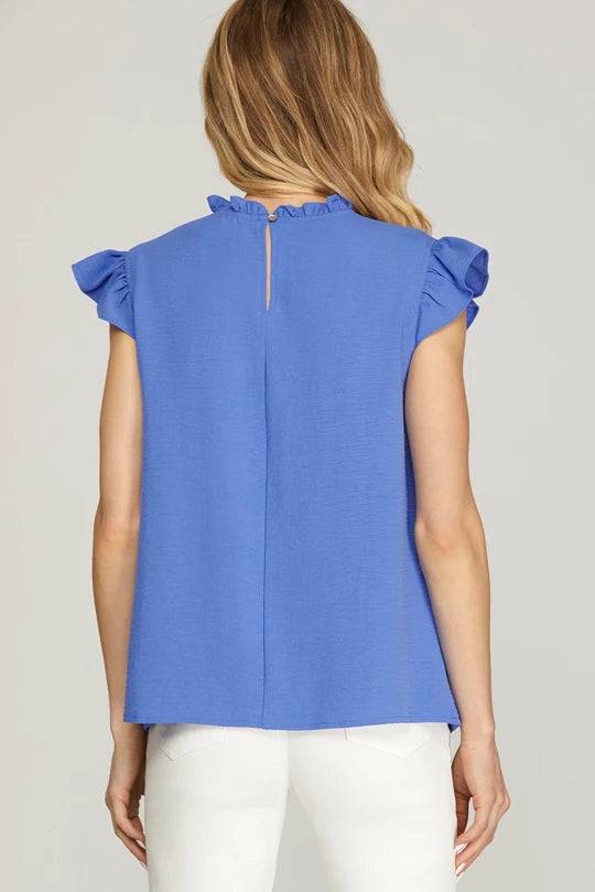 Cady Pintuck Flutter Blouse