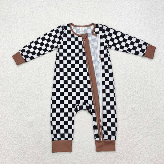 Baby Boys Checkered Black & Tan Sleeper