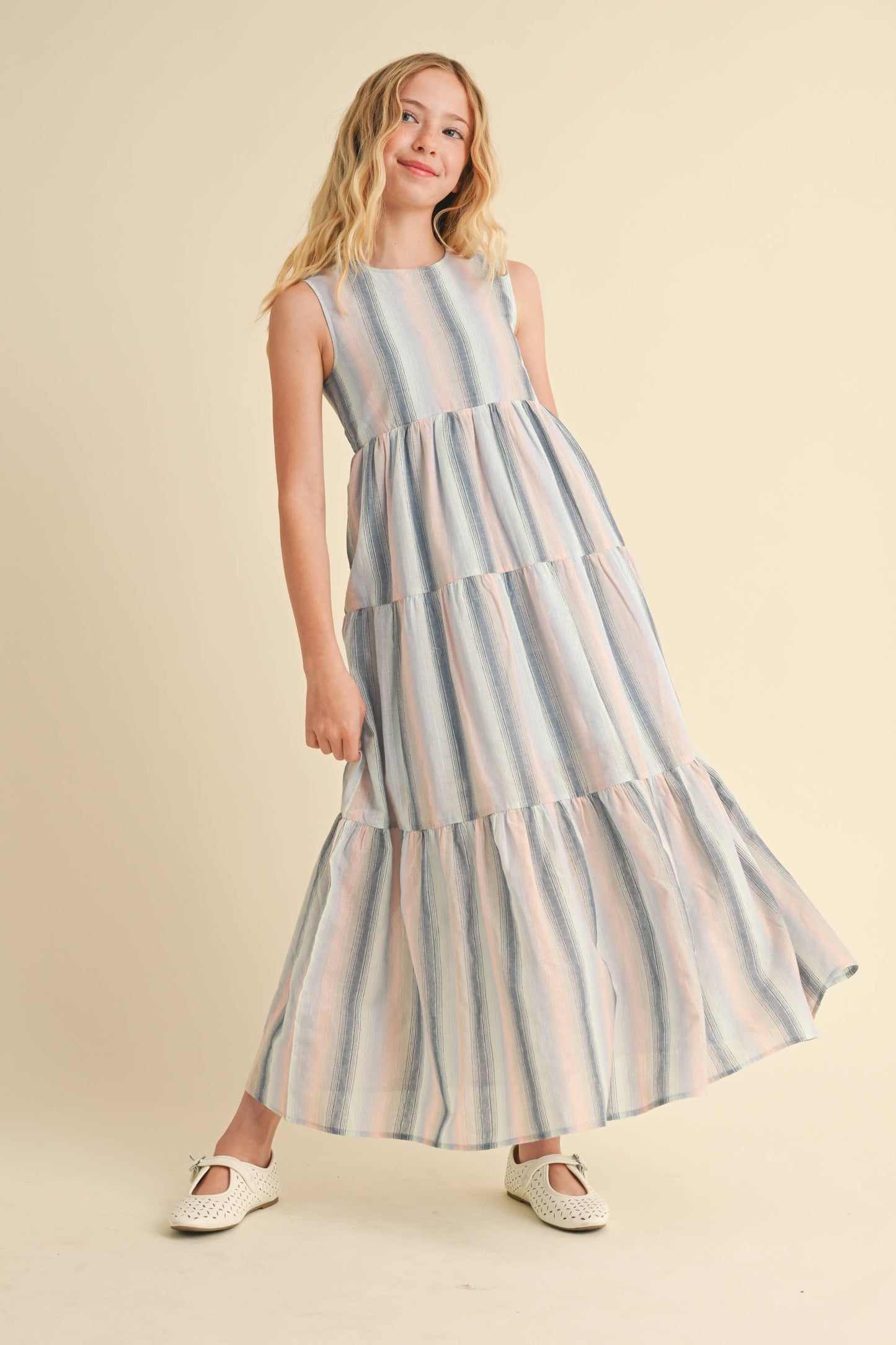 Girls Odette Striped Maxi Dress