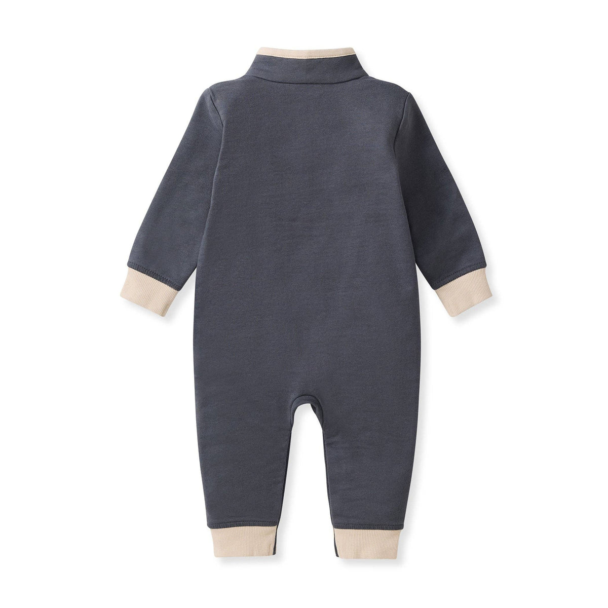 Baby Boys Burt's Bees Quarterzip Blue Jumper