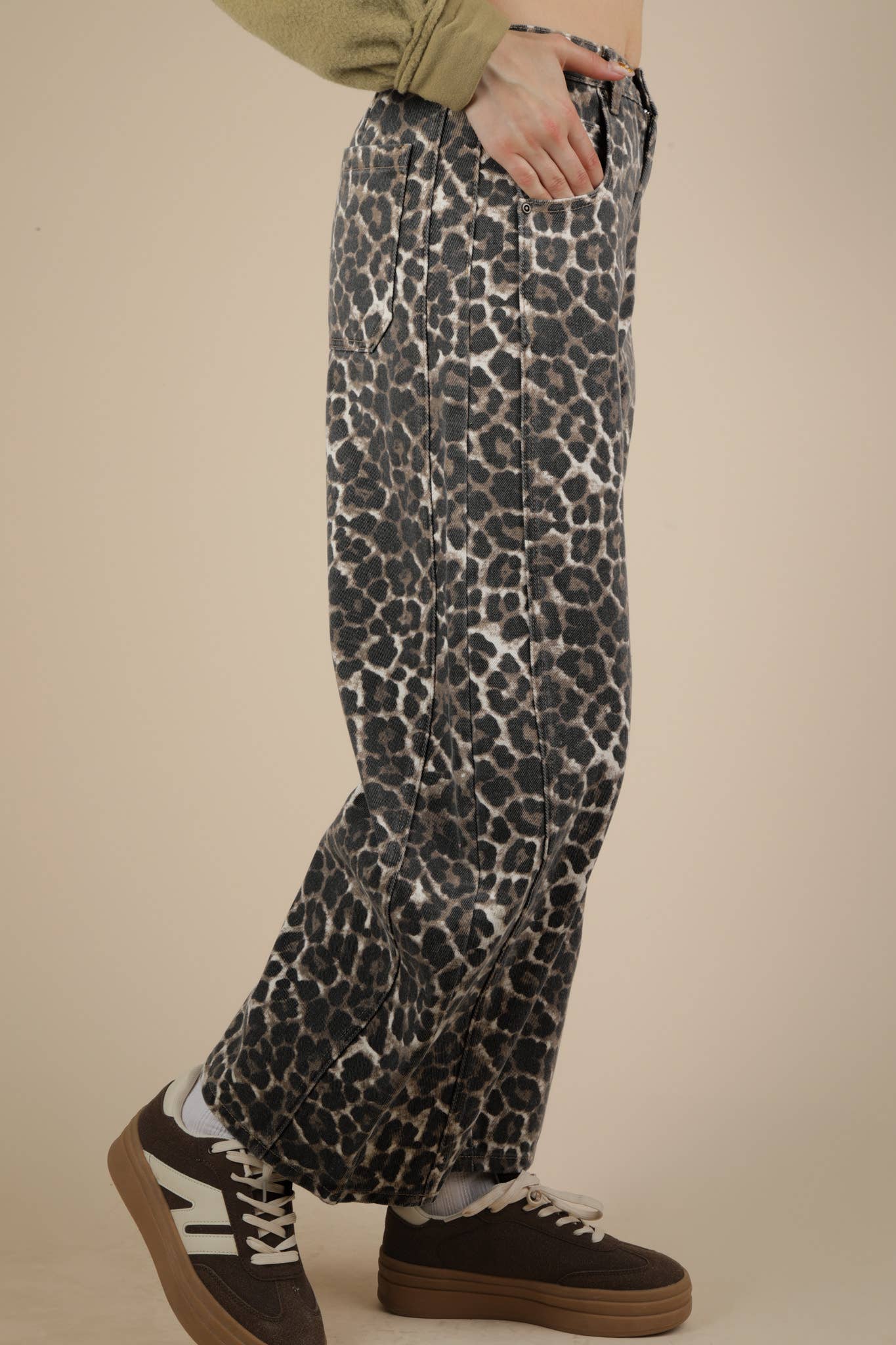 Very Leopard Barrel Jeans