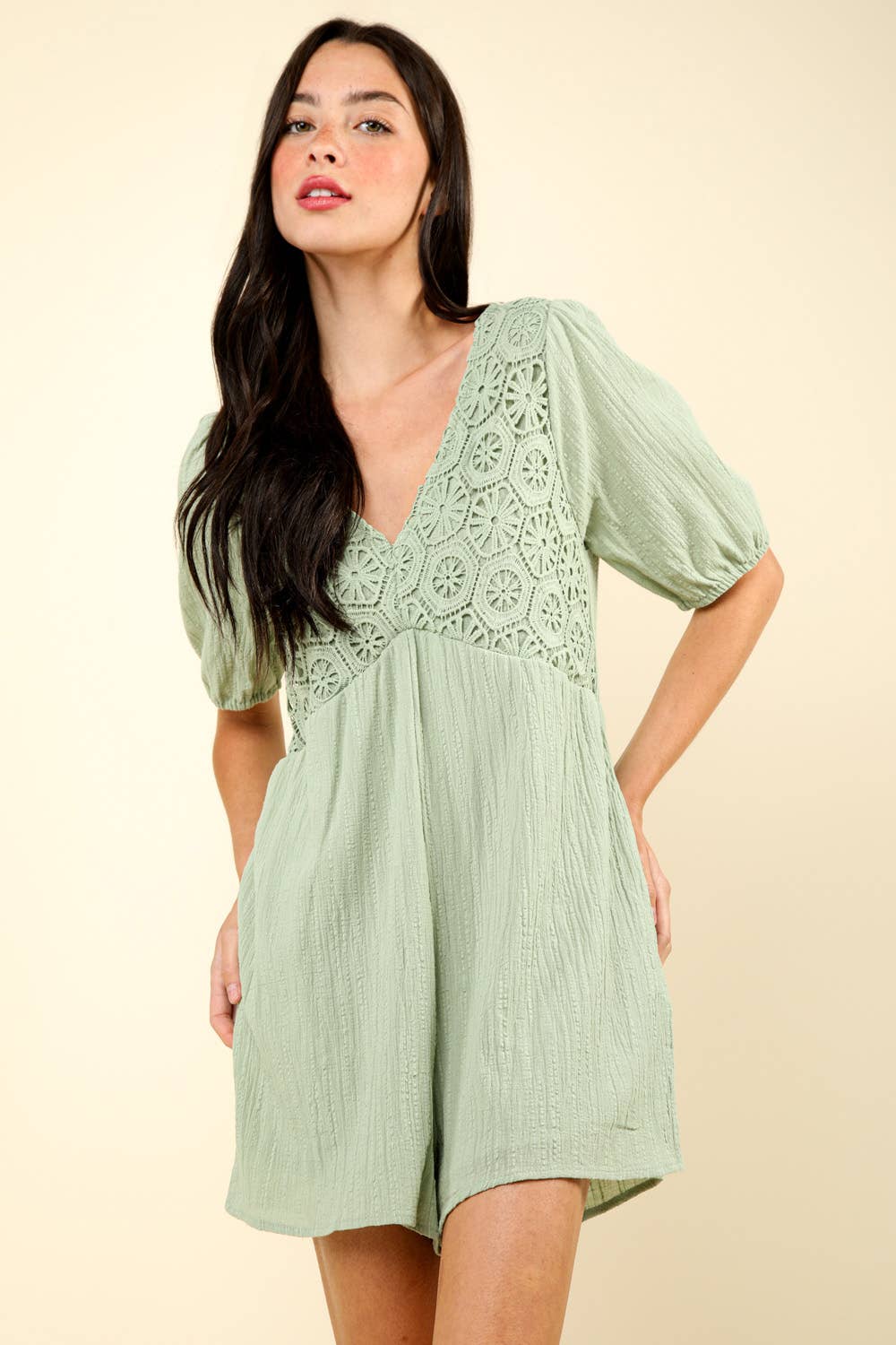 Casselberry Muslin Lace Romper