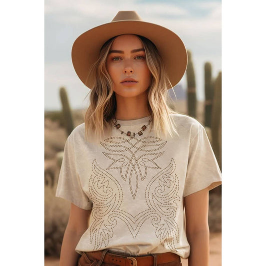 Cowboy Boot Stitch Mineral Tee