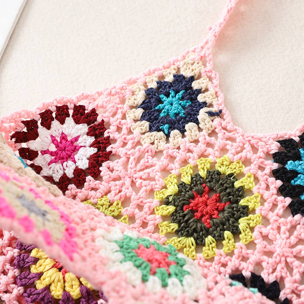 Crochet Square Knit Handbag