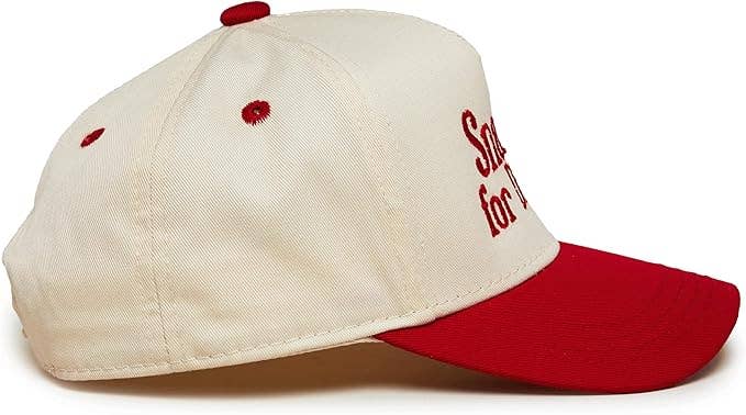 Boys Snacks for Dinner Embroidered Red Hat