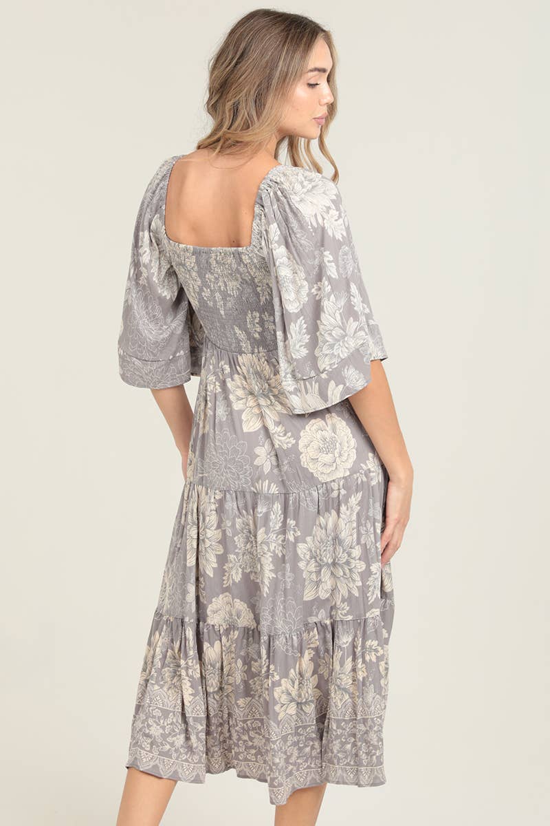 Sicily Grey Boho Dress