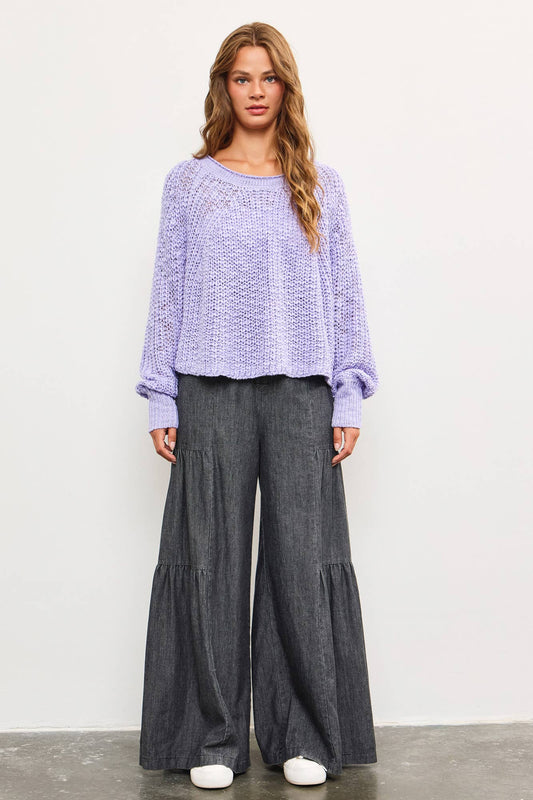 Nova Chunky Raglan Lavendar Sweater