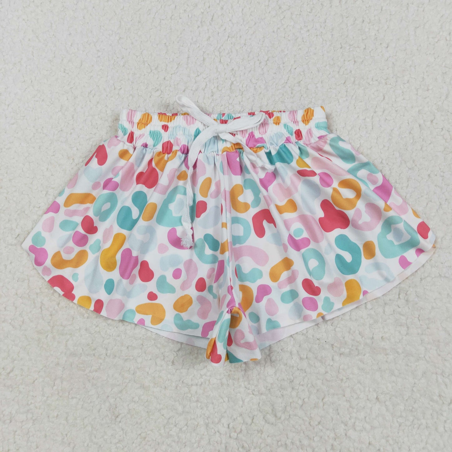 Girls Butterfly Printed Multi Leopard Shorts