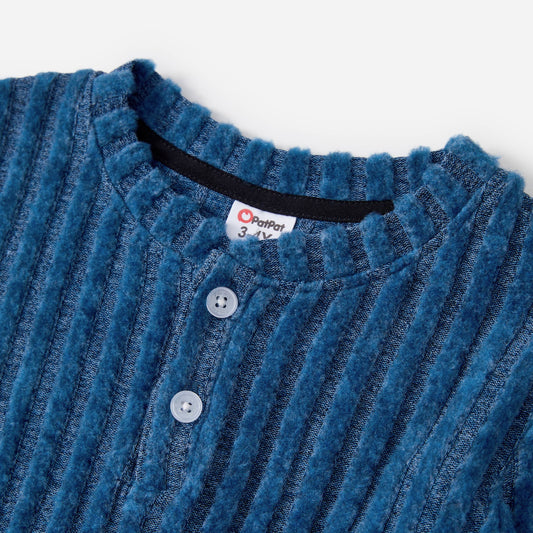 Toddler Boys Indigo Ribbed Top