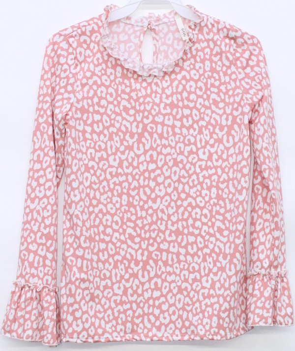 **SALE!!** Girls Leopard Ruffle Top
