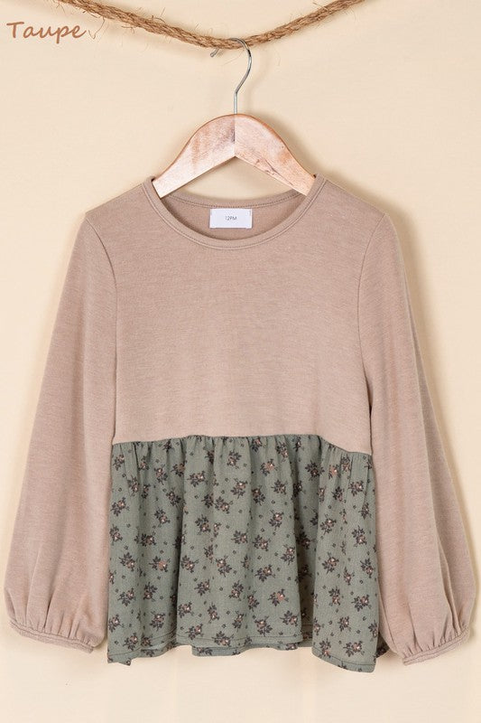 **SALE!!** Girls Wildflower Peplum Top