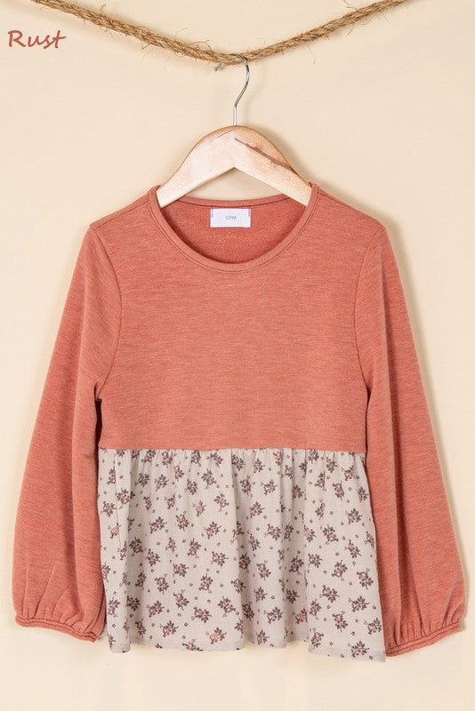 **SALE!!** Girls Wildflower Peplum Top