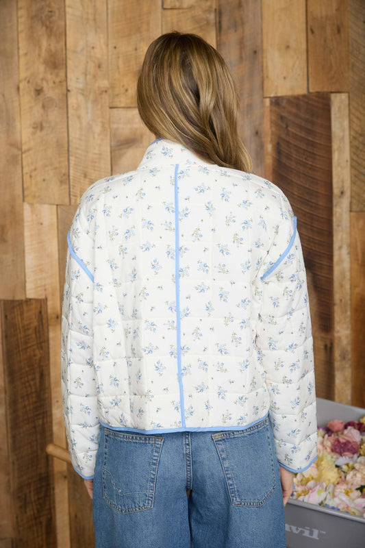 Tempest Quilted Blue Floral Jacket
