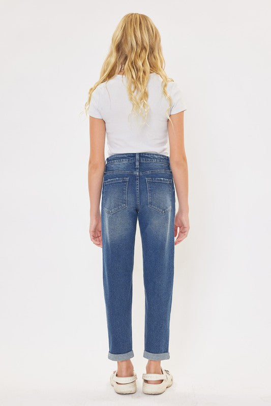 Girls Kancan Halo MW Mom Jeans