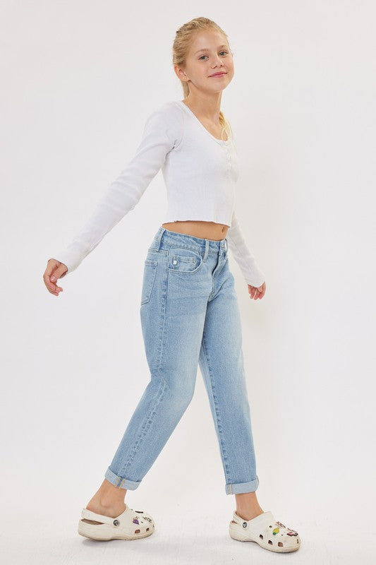 Girls Kancan Halo LW Mom Jeans