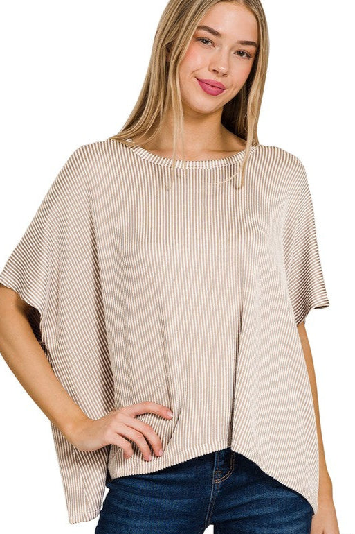 Burlington Contrast Ribbed Top