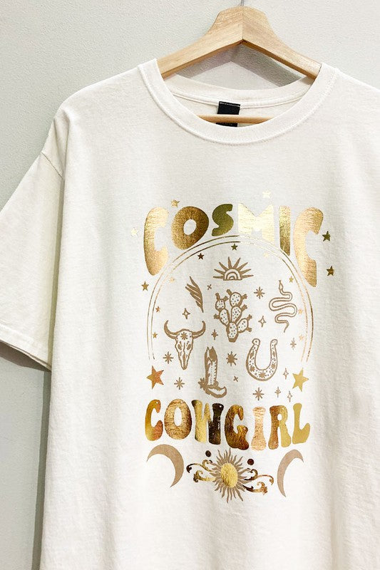 **SALE!** Cosmic Cowgirl Oversized Mineral Tee