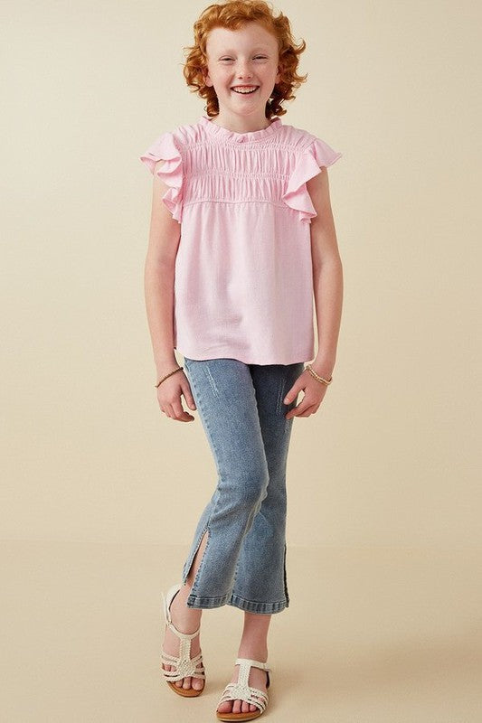 Girls Smocked Ruffle Top