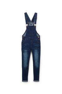 Girls Cutie Dark Wash Skinny Overalls
