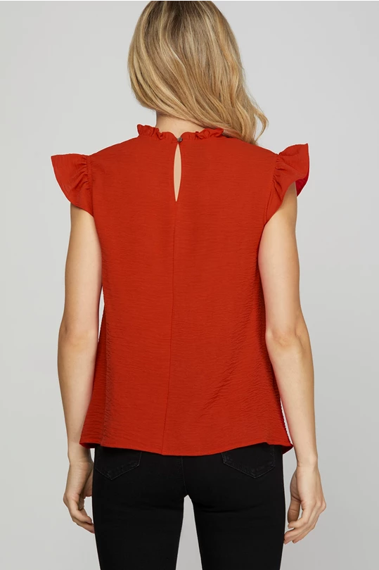 Cady Pintuck Flutter Blouse