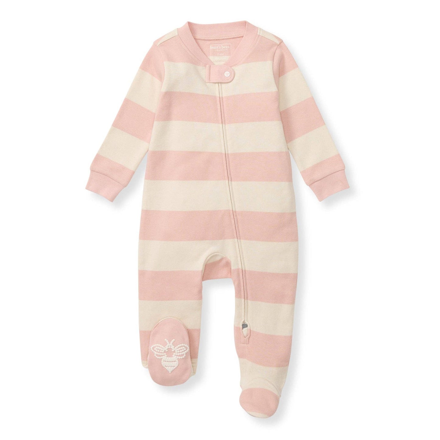Burt's Bees Girls Rugby Stripe Organic Cotton Sleeper