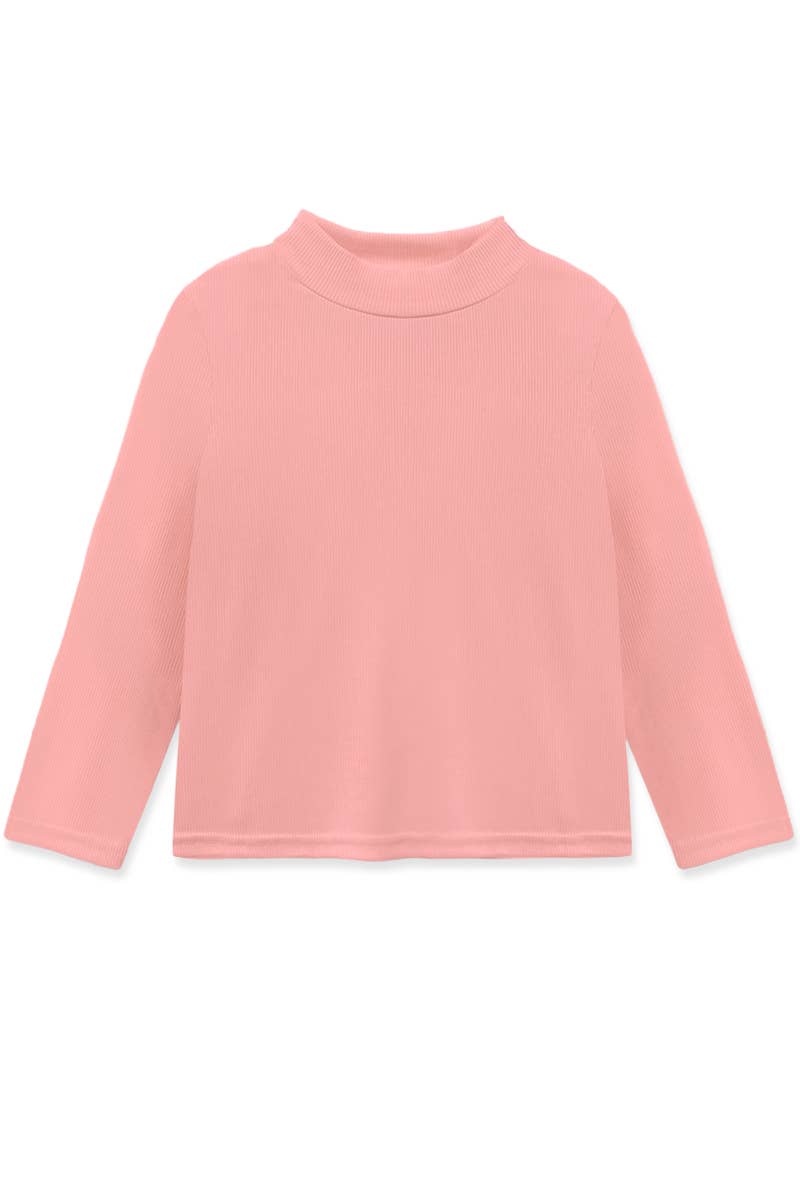 Girls Mock Neck Long Sleeve Top