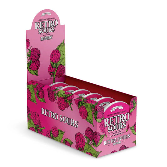 Retro Sours Raspberry Candy Tin