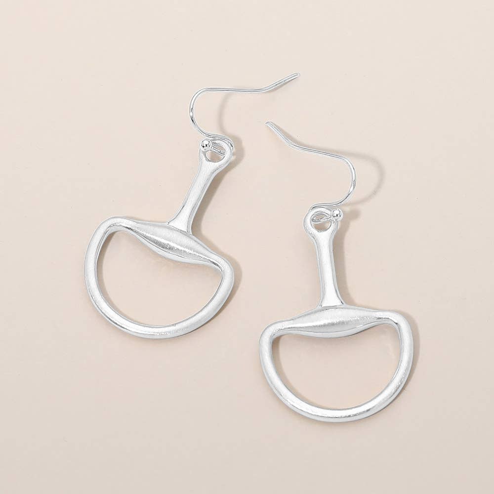 McRae Matte Half Horsebit Drop Earrings