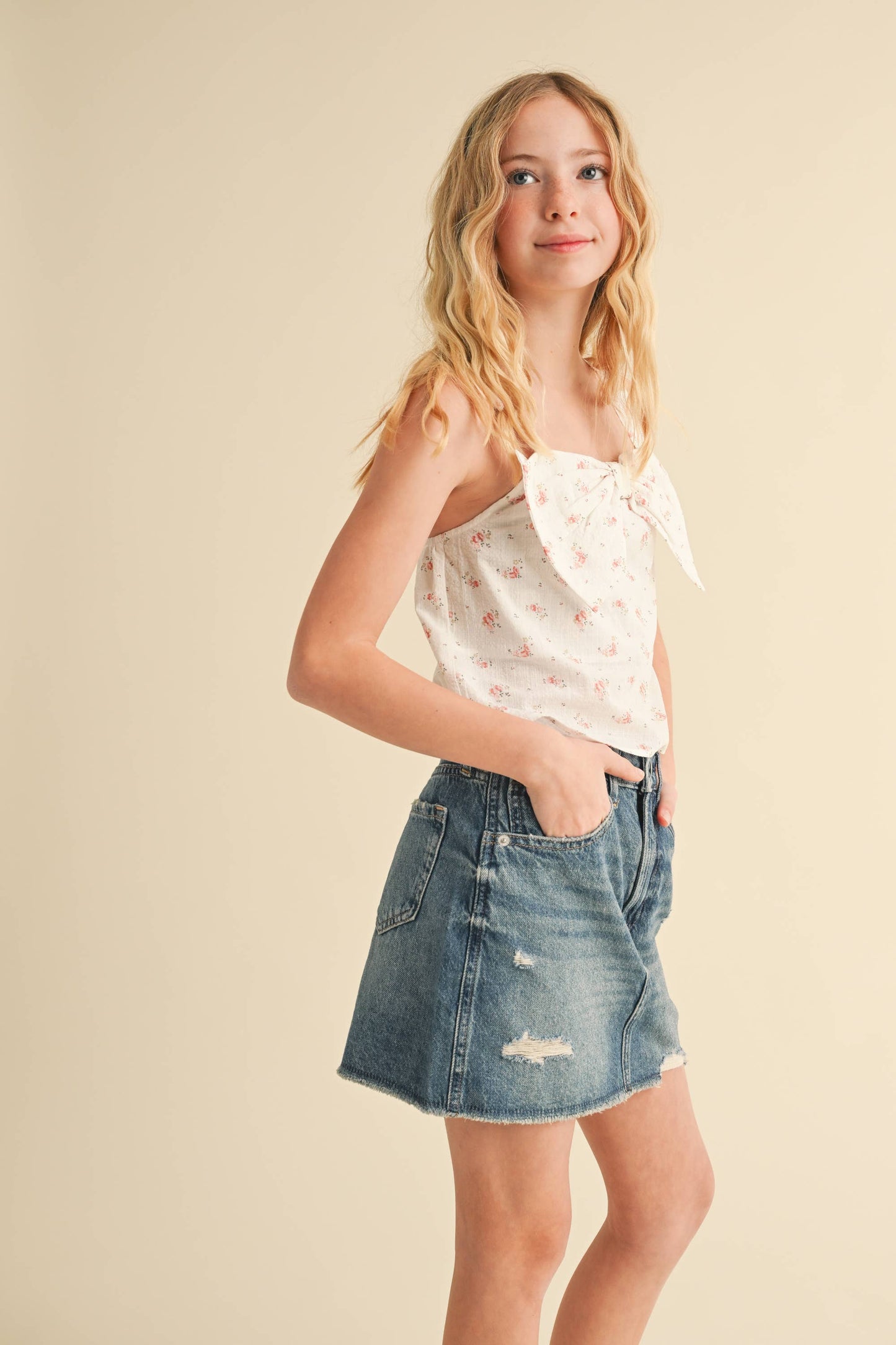 Girls Cordelia Oversized Bow Tank