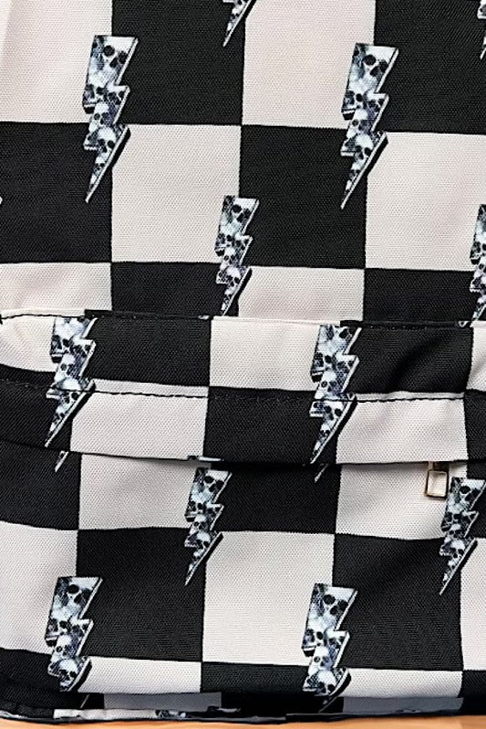 **SALE!** Boys Lightning Bolt Checkered Backpack
