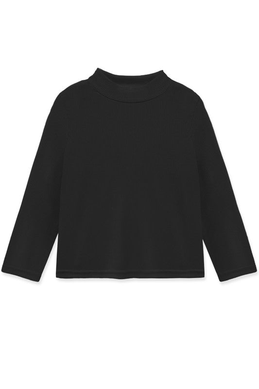 Girls Mock Neck Long Sleeve Top