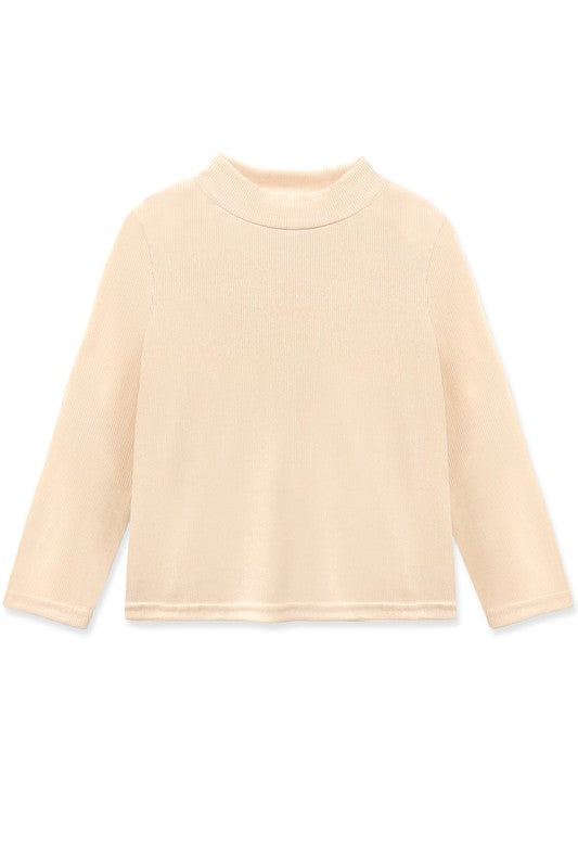 Girls Mock Neck Long Sleeve Top
