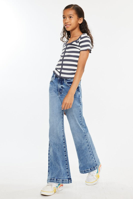 Girls Kancan Glen Wide Leg Flare Jeans