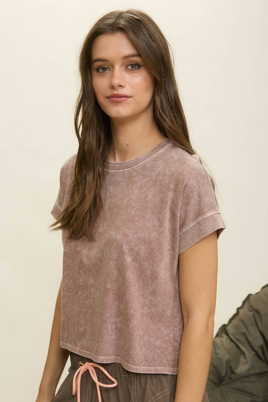 Sofia Mineral Cuffed Tee