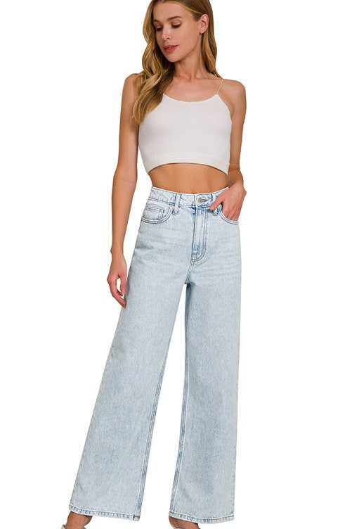 Zenana Ponca LW Wide Leg Jeans