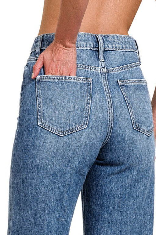 Zenana Ponca MW Wide Leg Jeans