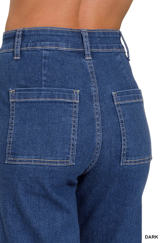 Zenana DW Ultra High Rise Wide Straight Leg Jeans