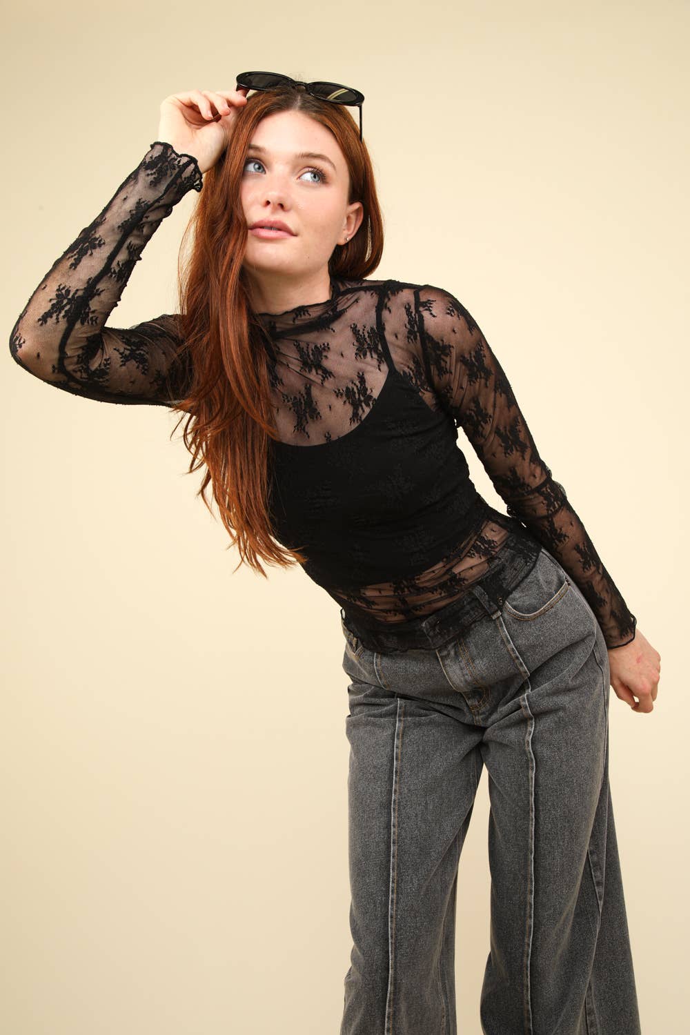 Sun City Very Lace Long Sleeve Top