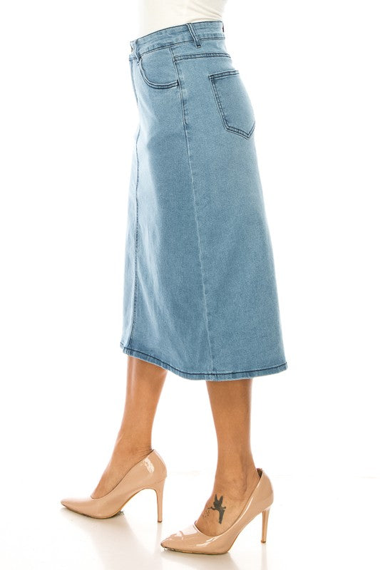 **SALE!** Penny Denim Midi Skirt