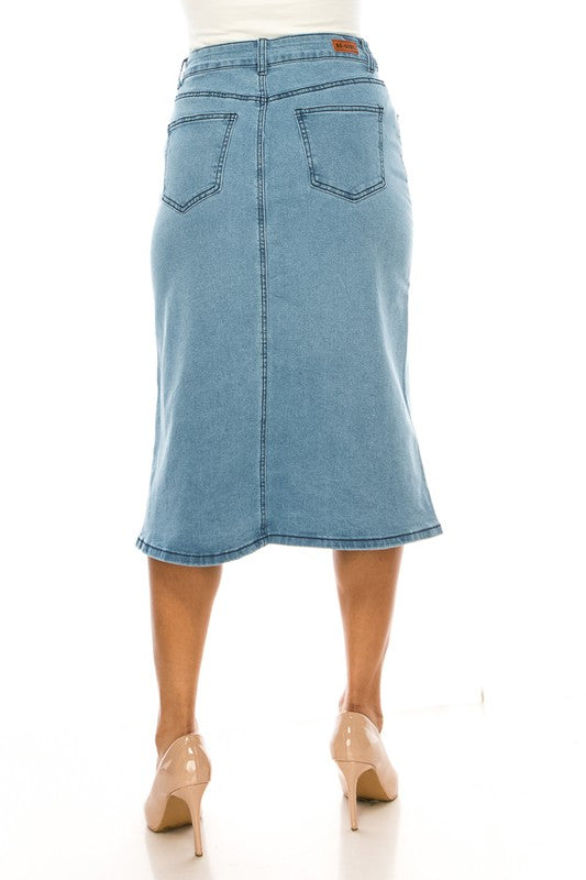 **SALE!** Penny Denim Midi Skirt