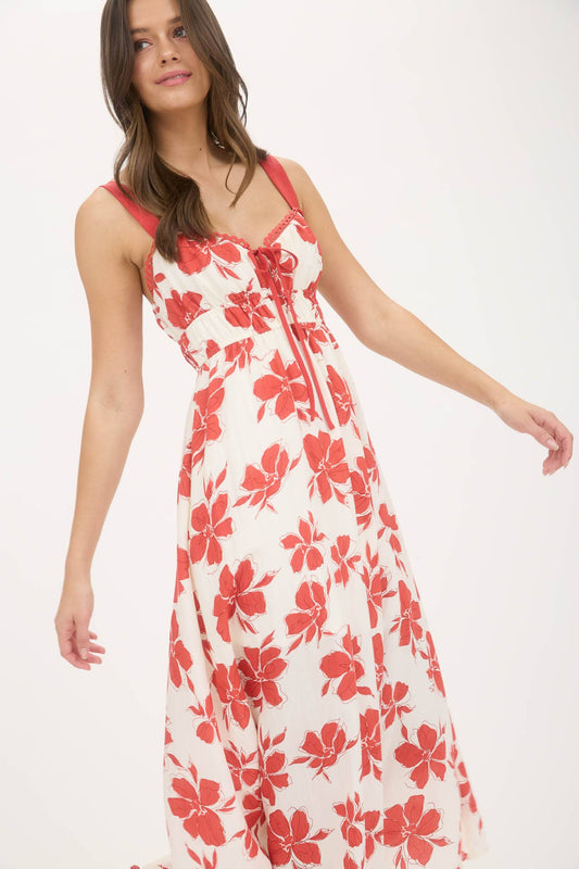 Colette Sweetheart Floral Red Dress