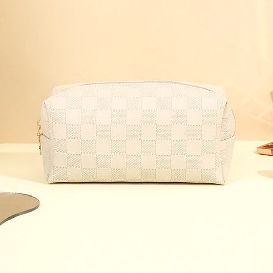 Checkered Cosmetic Bag
