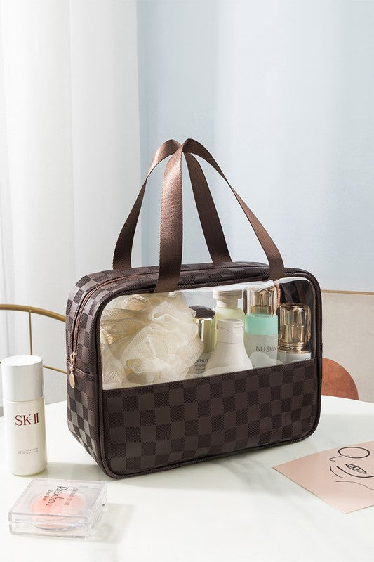 Clear Checkered Travel Bag