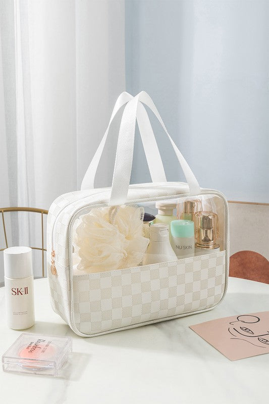 Clear Checkered Travel Bag