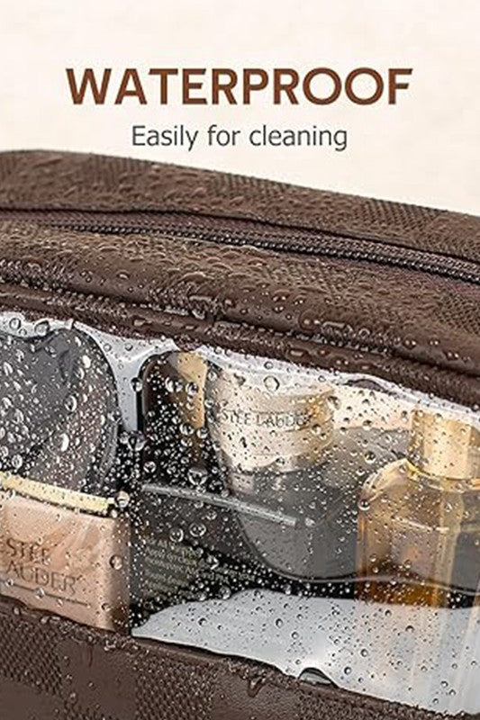 Clear Checkered Cosmetic Bag