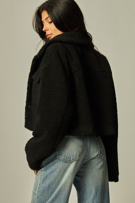 Teddy Cropped Sherpa Coat