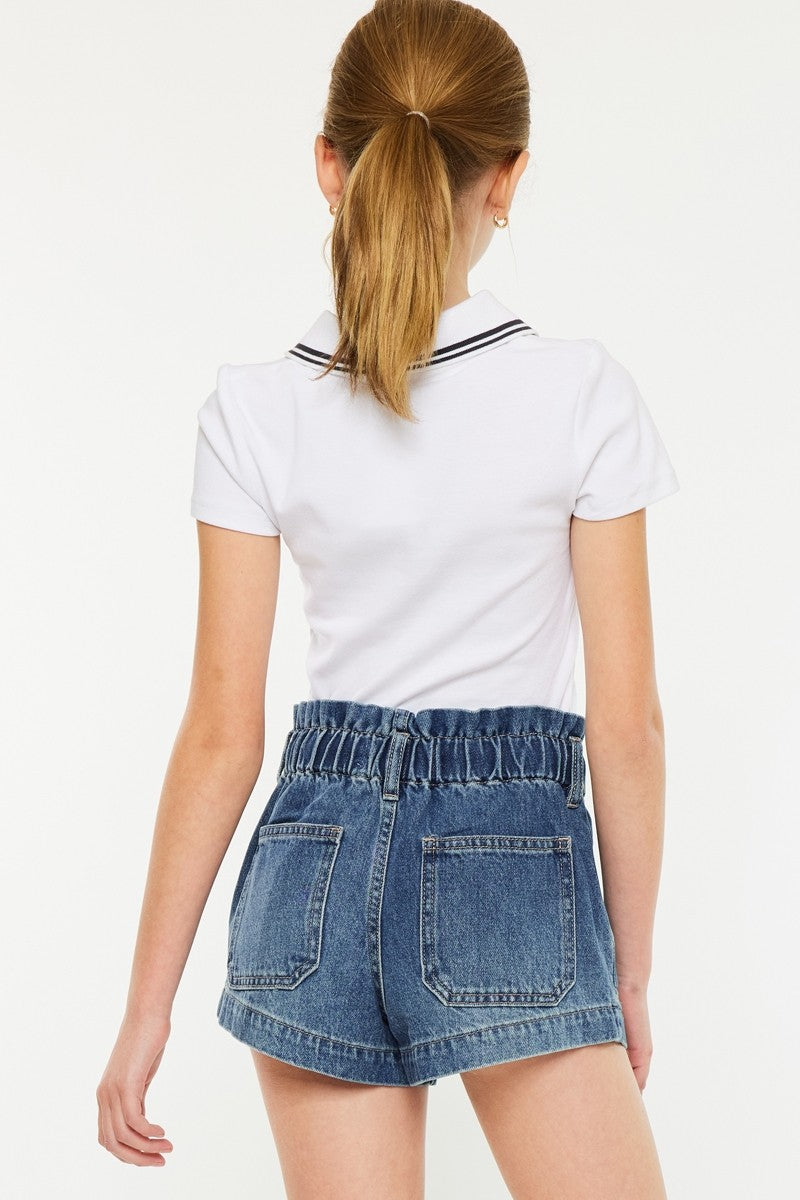 Girls Kancan Myrtle Paper Bag Shorts
